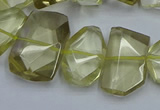 CNG5773 15.5 inches 12*16mm - 15*20mm faceted freeform lemon quartz beads