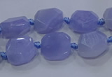 CNG5775 10*12mm - 10*14mm faceted freeform blue lace agate beads