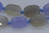 CNG5776 10*14mm - 12*16mm faceted freeform blue lace agate beads