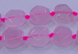 CNG5784 10*12mm - 10*14mm faceted freeform rose quartz beads