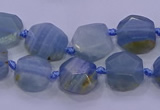 CNG5793 10*12mm - 10*14mm faceted freeform blue calcite beads