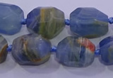 CNG5796 12*16mm - 13*18mm faceted nuggets blue calcite beads