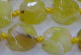 CNG5811 15.5 inches 10*12mm - 10*14mm faceted freeform yellow opal beads