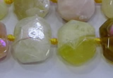 CNG5812 15.5 inches 10*14mm - 12*16mm faceted freeform yellow opal beads