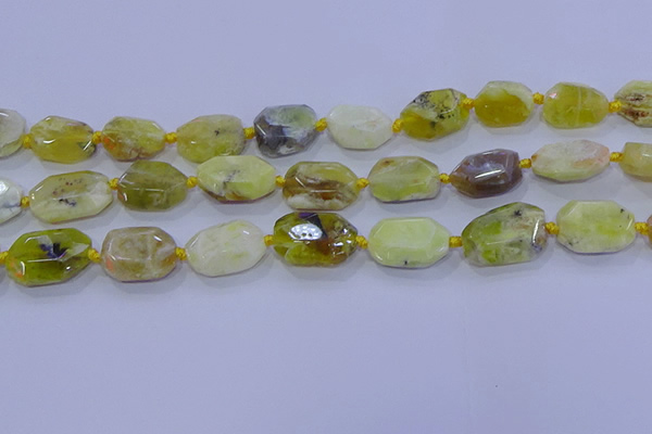 CNG5813 15.5 inches 10*14mm - 12*16mm faceted freeform yellow opal beads