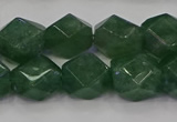 CNG5843 15.5 inches 14*15mm faceted nuggets green strawberry quartz beads