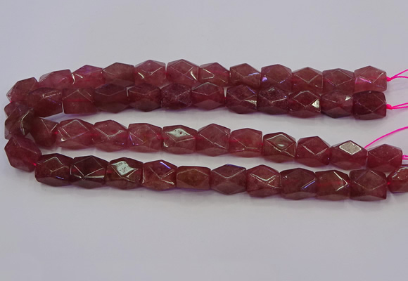 CNG5846 15.5 inches 14*15mm faceted nuggets strawberry quartz beads