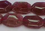 CNG5856 15*20mm - 20*25mm faceted freeform strawberry quartz beads