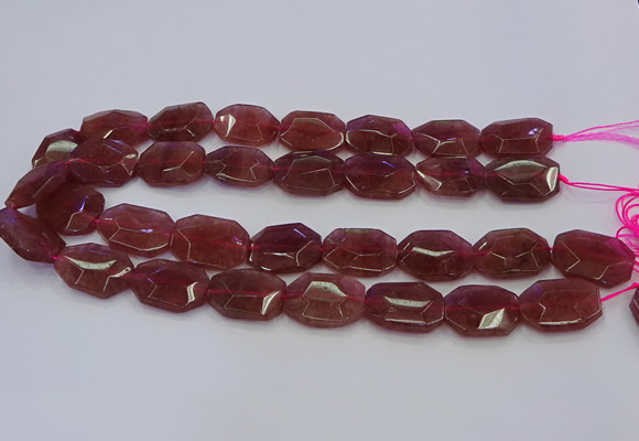 CNG5856 15*20mm - 20*25mm faceted freeform strawberry quartz beads