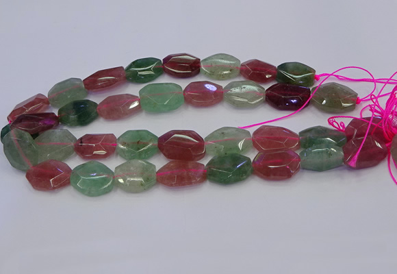 CNG5857 15*20mm - 20*25mm faceted freeform mixed strawberry quartz beads