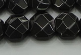 CNG5864 15.5 inches 8*12mm - 12*16mm faceted freeform black agate beads