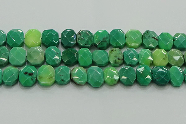 CNG5877 15.5 inches 8*12mm - 12*16mm faceted freeform grass agate beads