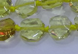 CNG5880 15.5 inches 10*12mm - 10*14mm faceted freeform lemon quartz beads