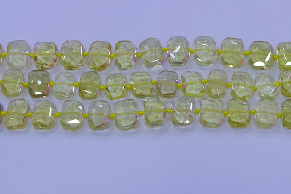 CNG5882 15.5 inches 10*14mm - 12*16mm faceted freeform lemon quartz beads