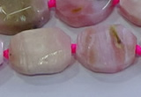 CNG5884 15.5 inches 10*14mm - 12*16mm faceted freeform pink opal beads