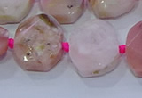 CNG5885 15.5 inches 10*14mm - 12*16mm faceted freeform pink opal beads