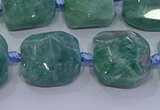 CNG5889 15.5 inches 10*12mm - 10*14mm faceted freeform amazonite beads