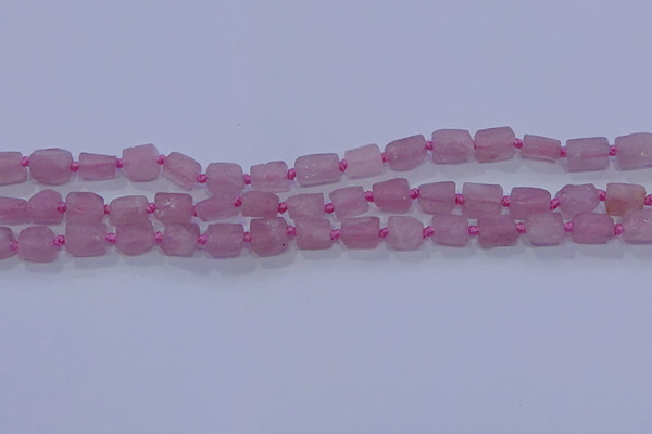 CNG5901 4*6mm - 6*10mm nuggets rough Madagascar rose quartz beads