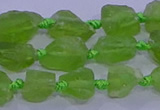 CNG5904 15.5 inches 4*6mm - 6*10mm nuggets rough olive quartz beads