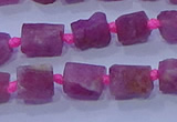 CNG5912 15.5 inches 4*6mm - 6*10mm nuggets rough pink tourmaline beads