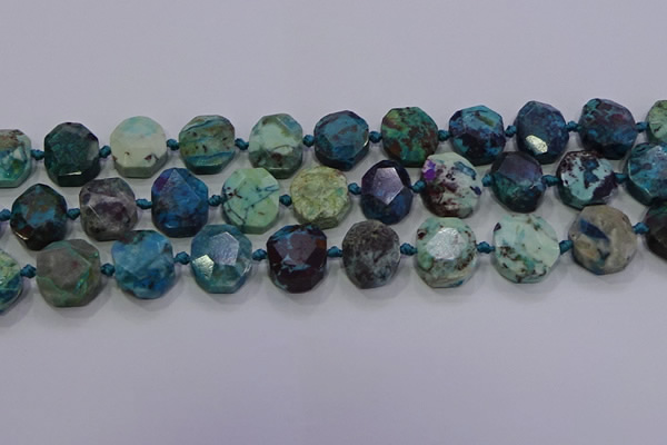 CNG5941 10*14mm - 12*16mm faceted freeform chrysocolla beads