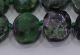 CNG5947 10*14mm - 12*16mm faceted freeform ruby zoisite beads