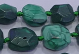 CNG5953 15.5 inches 10*12mm - 10*14mm faceted freeform malachite beads