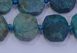 CNG5958 10*14mm - 12*16mm faceted freeform chrysocolla & turquoise beads