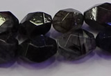 CNG5962 10*14mm - 12*16mm faceted nuggets black rutilated quartz beads