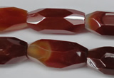 CNG601 12*28mm - 14*32mm faceted rice red agate nugget beads