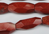 CNG602 12*28mm - 14*32mm faceted rice red jasper nugget beads