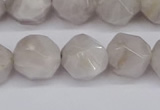 CNG6021 15.5 inches 12mm faceted nuggets grey crazy agate beads