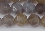 CNG6023 15.5 inches 12mm faceted nuggets grey agate beads