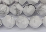 CNG6033 15.5 inches 12mm faceted nuggets white howlite beads