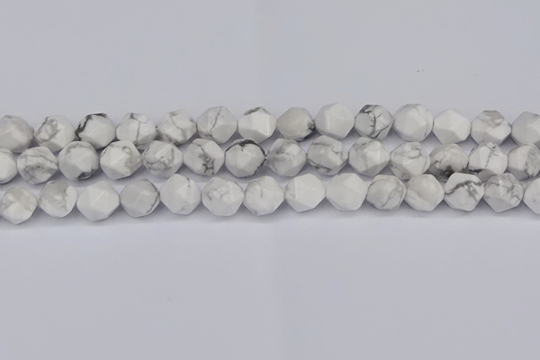 CNG6033 15.5 inches 12mm faceted nuggets white howlite beads