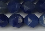 CNG6036 15.5 inches 12mm faceted nuggets blue aventurine beads