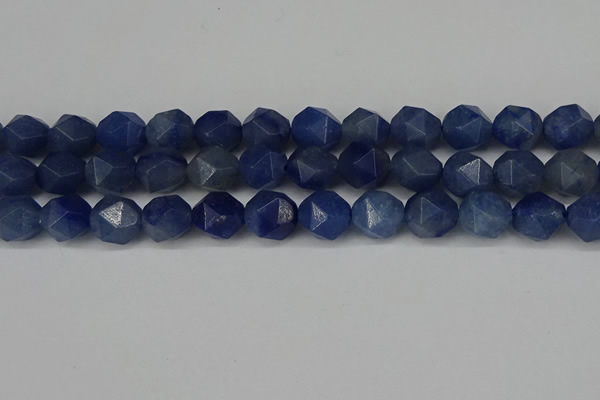 CNG6036 15.5 inches 12mm faceted nuggets blue aventurine beads