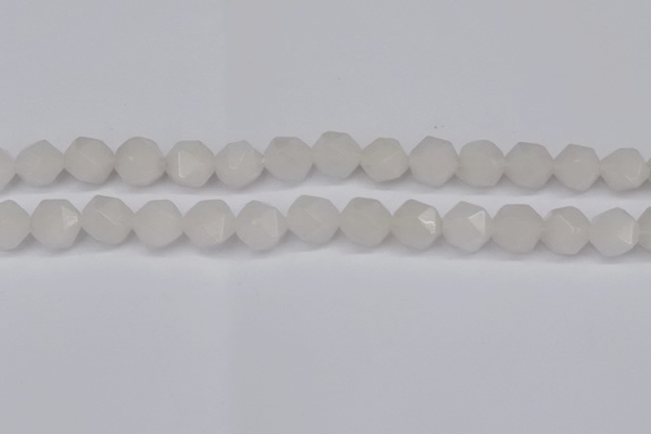 CNG6043 15.5 inches 12mm faceted nuggets white jade beads