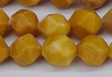 CNG6045 15.5 inches 12mm faceted nuggets yellow jade beads