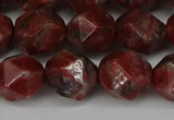 CNG6052 15.5 inches 12mm faceted nuggets brecciated jasper beads