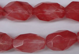 CNG608 12*20mm – 14*24mm faceted nuggets cherry quartz beads