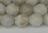 CNG6080 15.5 inches 8mm faceted nuggets grey agate beads