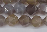 CNG6081 15.5 inches 8mm faceted nuggets grey agate beads