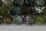 CNG6083 15.5 inches 8mm faceted nuggets moss agate beads