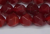 CNG6088 15.5 inches 8mm faceted nuggets red agate beads