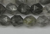 CNG6096 15.5 inches 8mm faceted nuggets cloudy quartz beads