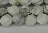 CNG6098 15.5 inches 8mm faceted nuggets white howlite beads