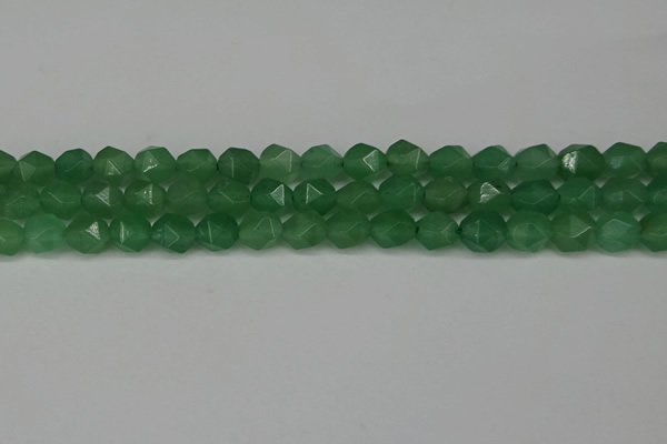 CNG6101 15.5 inches 8mm faceted nuggets green aventurine beads