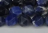 CNG6104 15.5 inches 8mm faceted nuggets sodalite gemstone beads