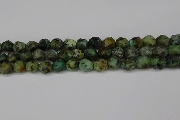 CNG6110 15.5 inches 8mm faceted nuggets African turquoise beads